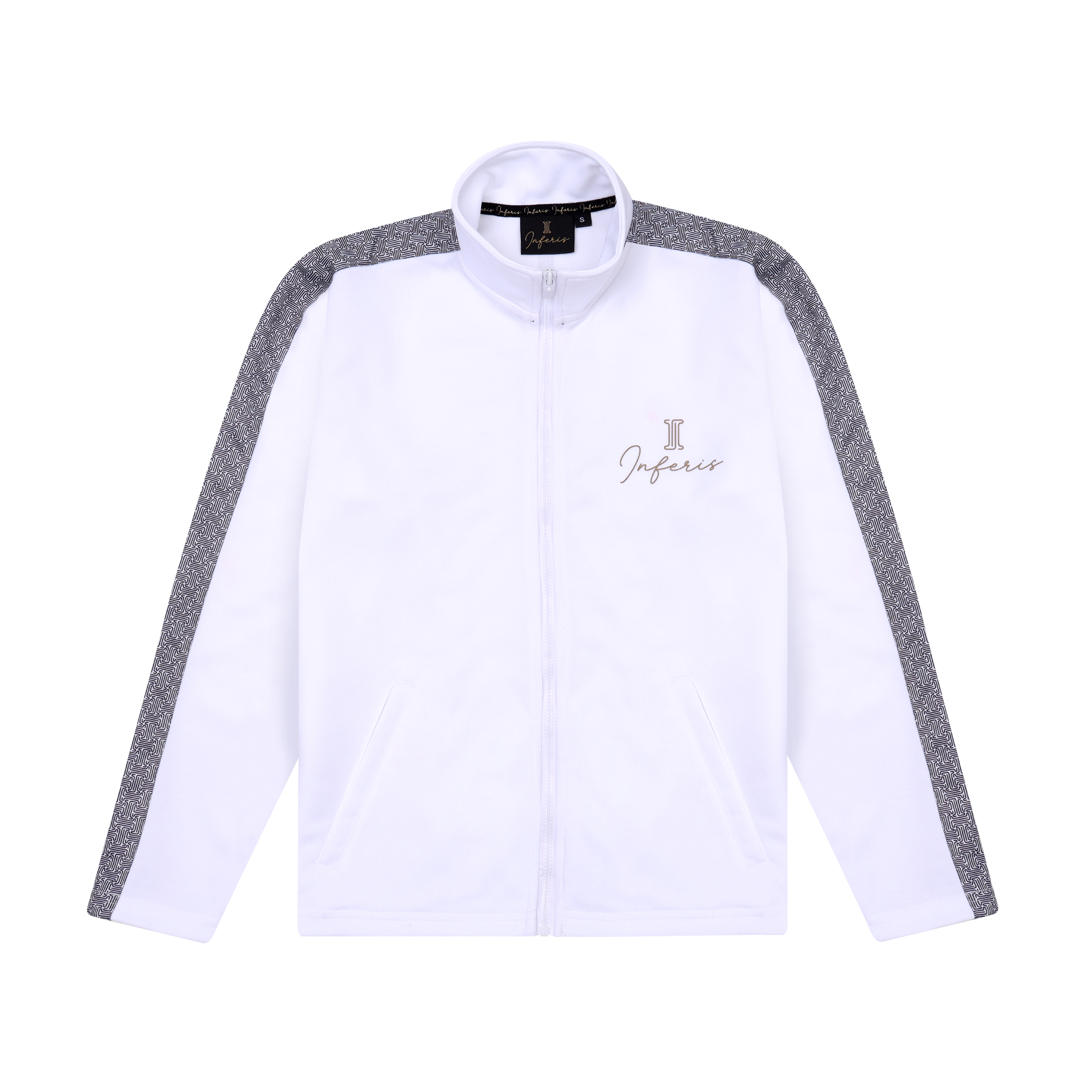 Inferis Apex Track Jacket Enfants Productfoto Wit Vooraanzicht