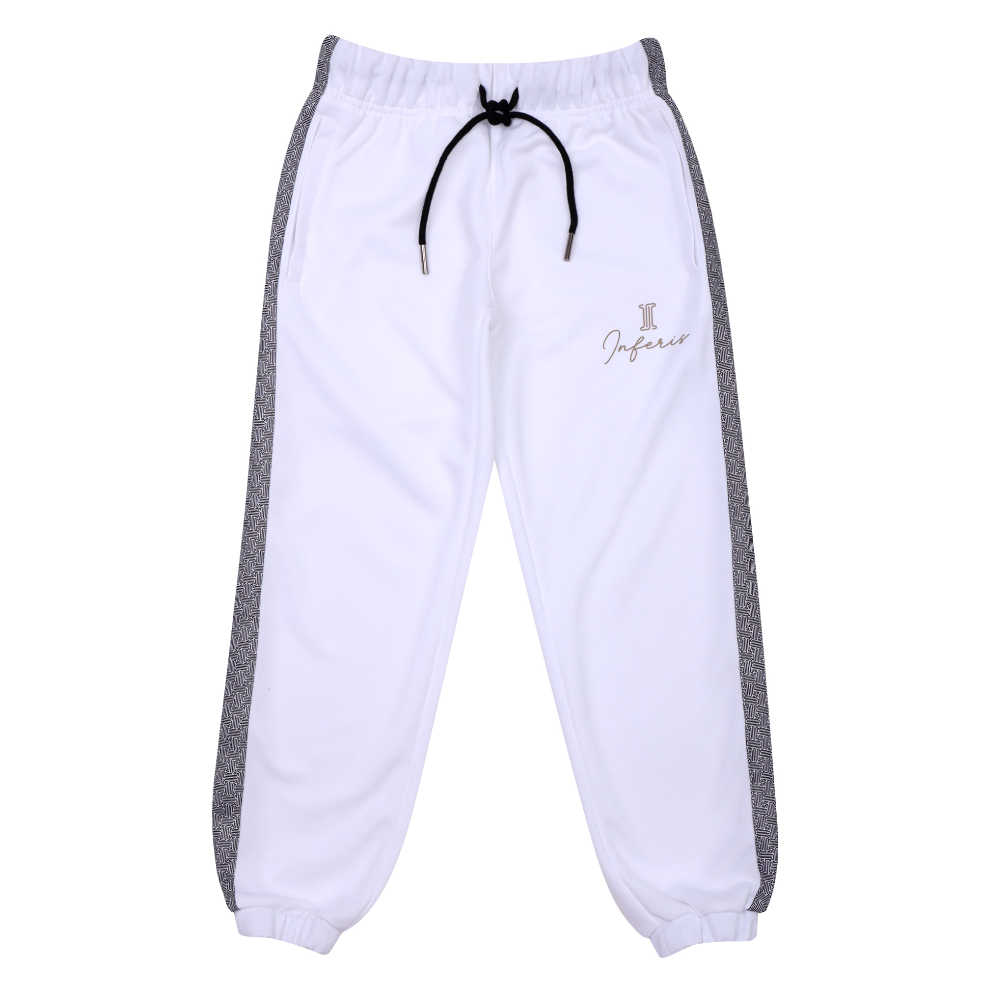 Inferis Axis Track Pants Enfants Wit Productfoto Voorraanzicht